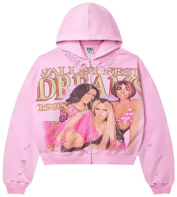 Vale Forever Valley Dreams Destiny Child Zip Up Hoodie Pink