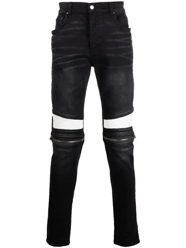 Amiri MX2 Repair Jeans Antique Black White