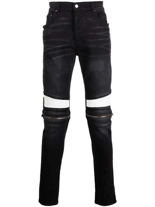 Amiri MX2 Repair Jeans Antique Black White
