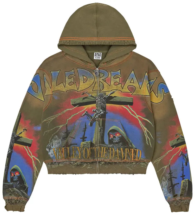 Vale Forever Damned Big Zip Up Green