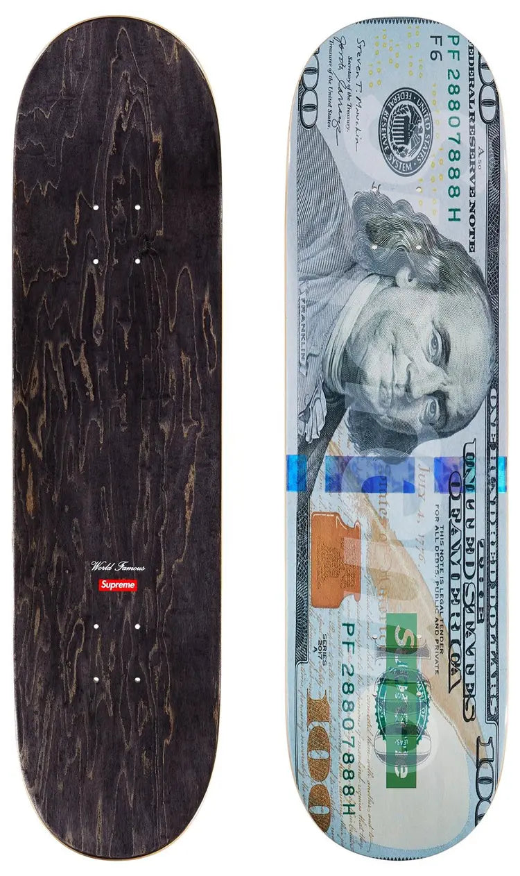 Supreme Money Logo Skateboard Deck Multicolor