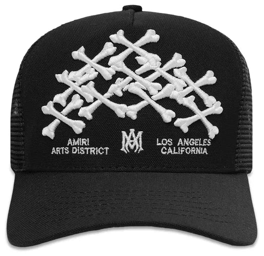 Amiri Bones Stacked Trucker Hat Black