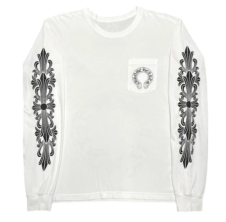 Chrome Hearts Floral Horseshoe LS T-Shirt White