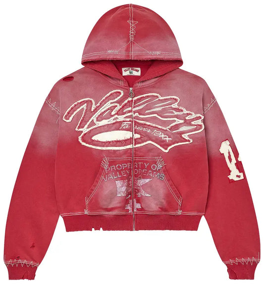 Vale Forever Religion Zip Up Hoodie Burn Red