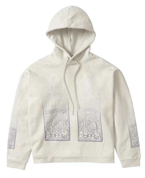 Who Decides War Rhinestone Hooded Pullover White Purple
