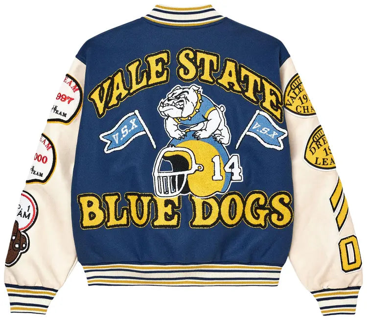 Vale Forever Friday Varsity Jacket Sky Blue