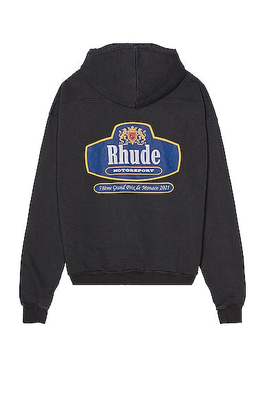 Rhude Racing Crest Hoodie Black