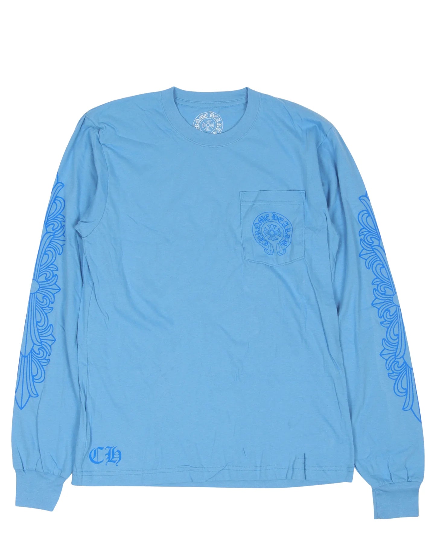 Chrome Hearts Miami Exclusive Horseshoe Logo Long Sleeve T-Shirt Blue