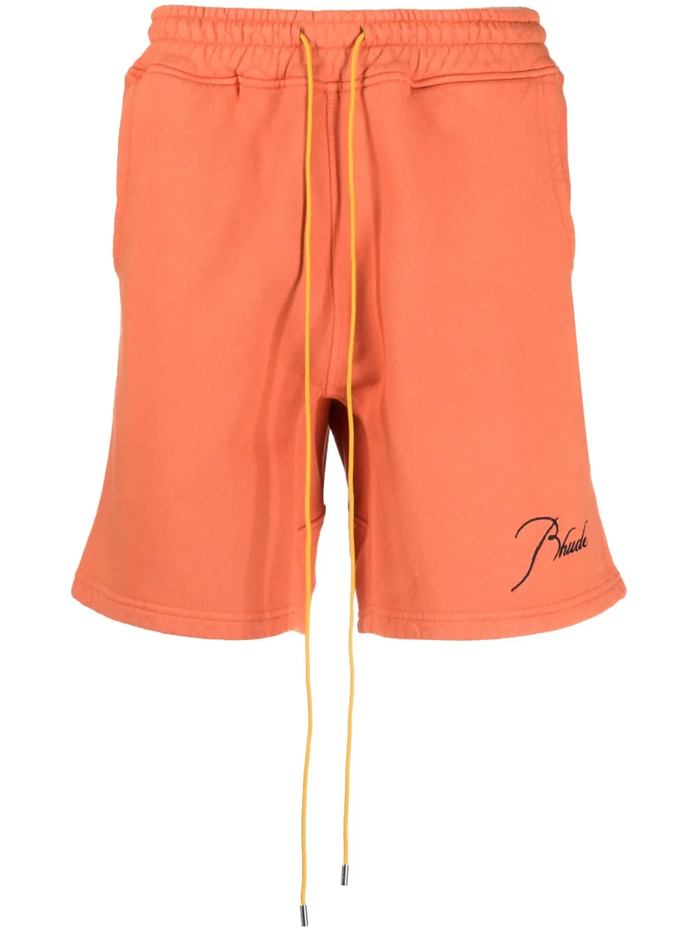 Rhude Orange Embroidered Shorts