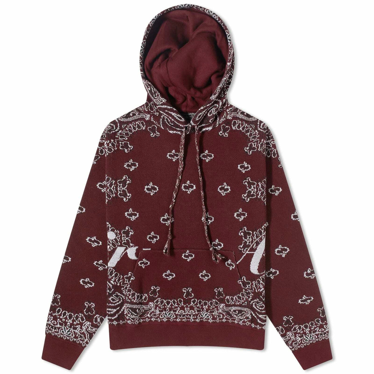 AMIRI Bandana Knit Hoodie Burgundy