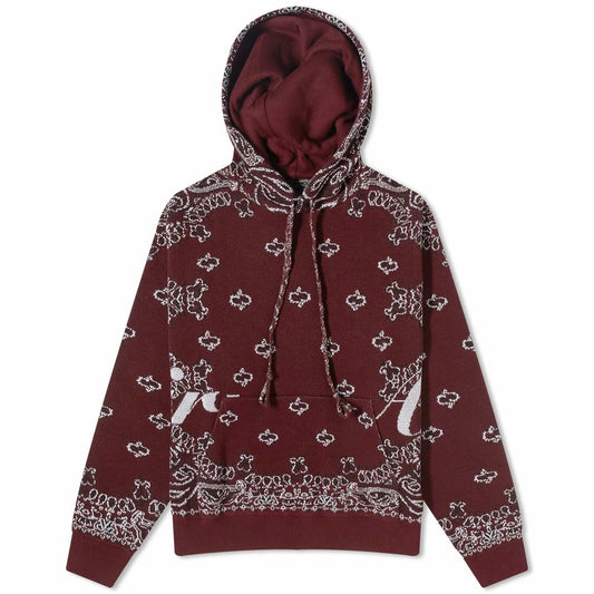 AMIRI Bandana Knit Hoodie Burgundy