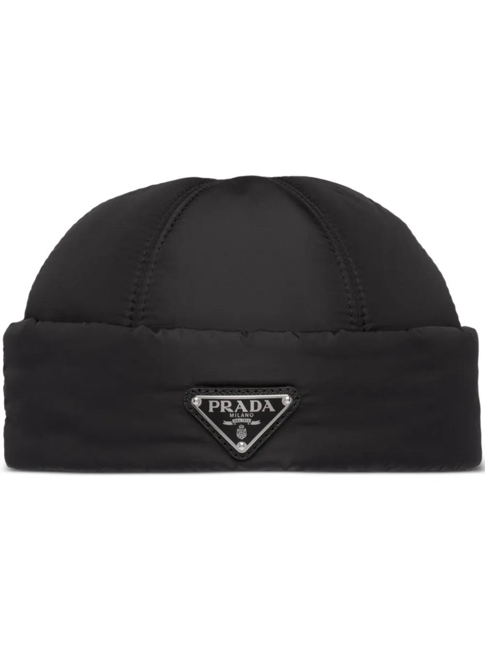 Prada Padded Re-Nylon Beanie Hat Black