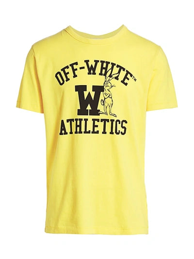 Off-White Embroidered Athletic T-Shirt Yellow