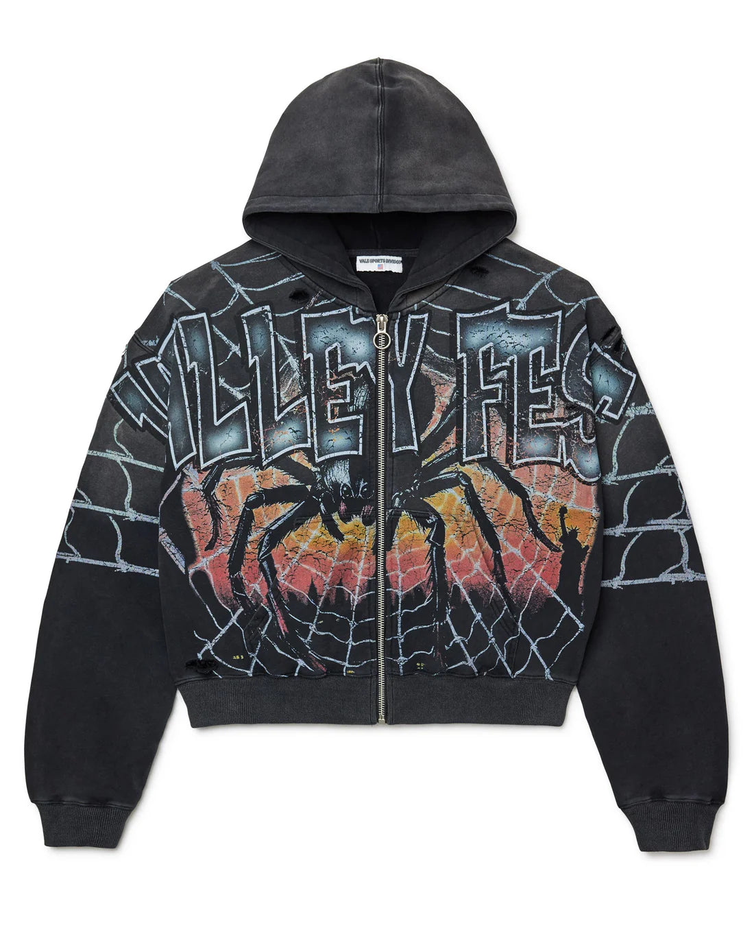 Vale Forever Widow Big Zip Up Hoodie Black