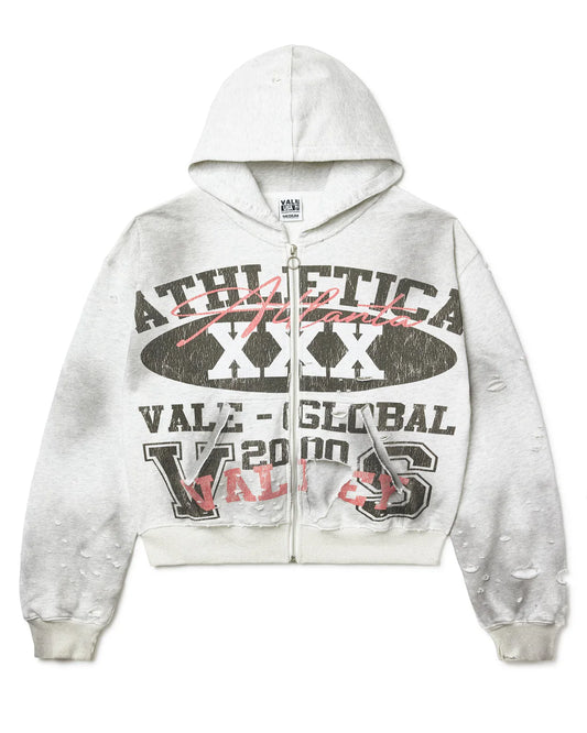Vale Forever Athletica Destroyer Zip Up Hoodie Grey
