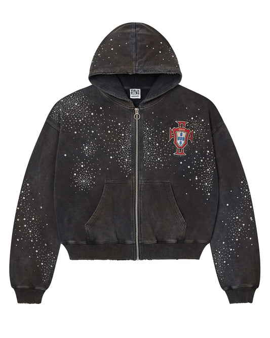 Vale Forever Pluto Clustered Zip Up Hoodie Black
