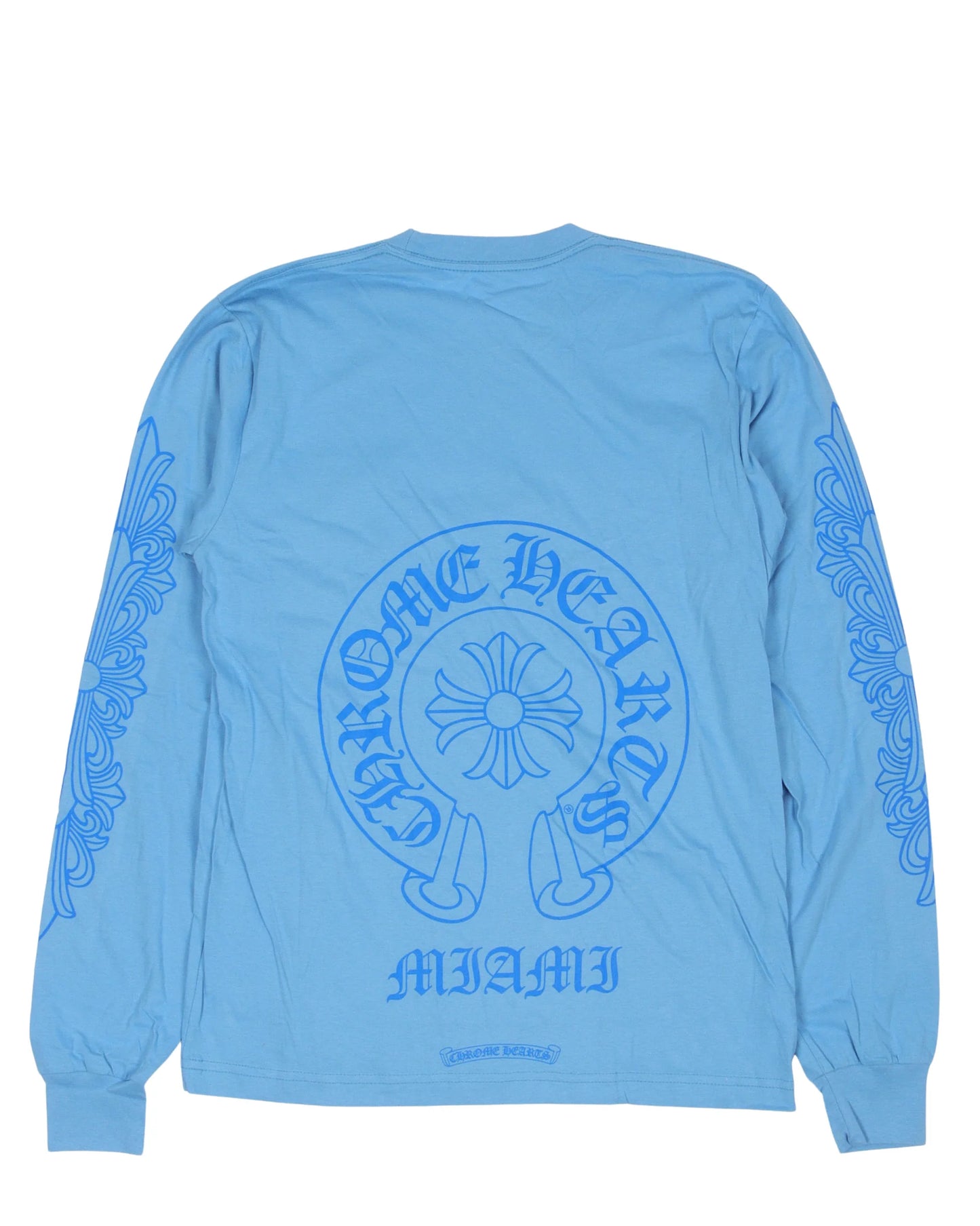 Chrome Hearts Miami Exclusive Horseshoe Logo Long Sleeve T-Shirt Blue