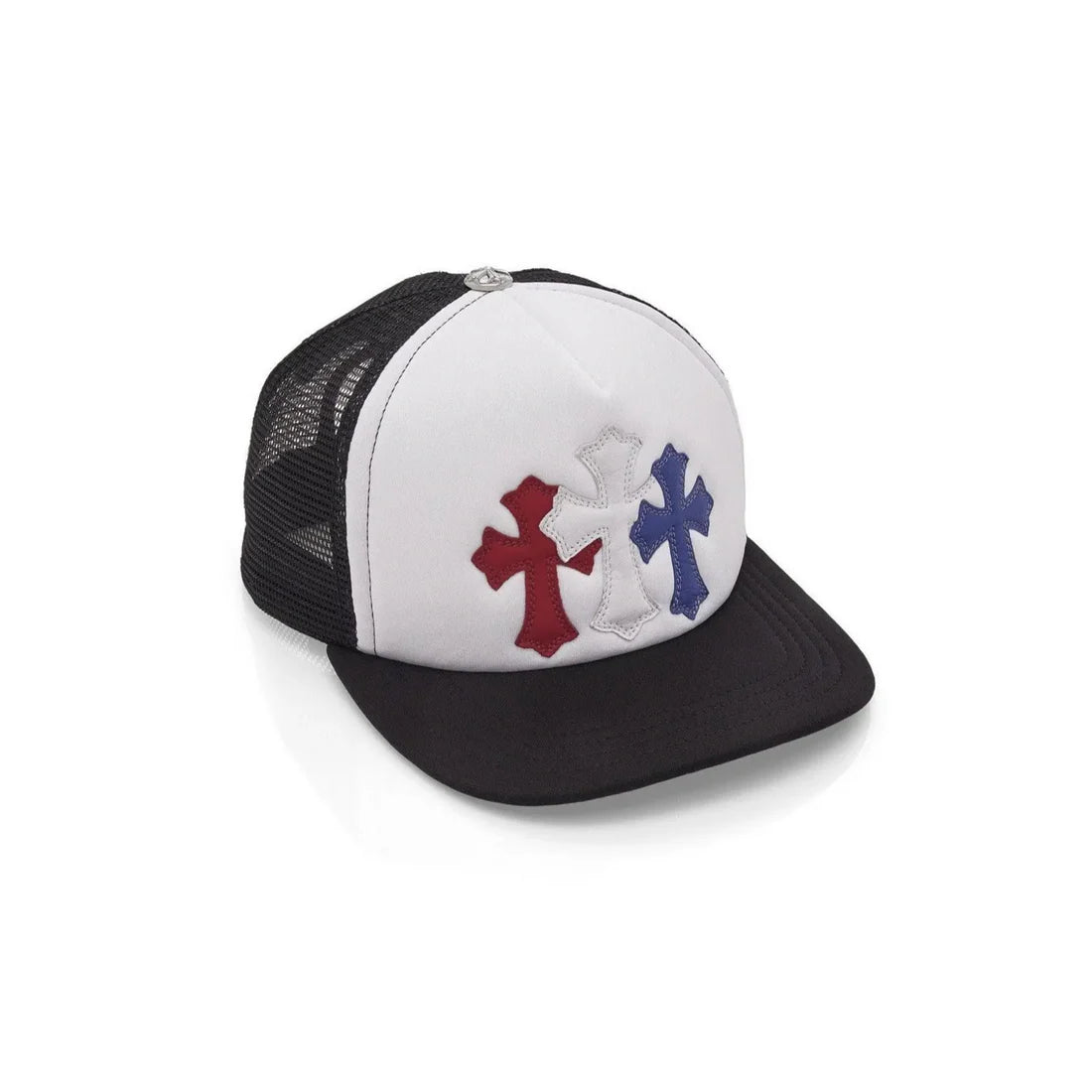 Chrome Hearts Triple Cross Trucker Hat Red/White/Blue