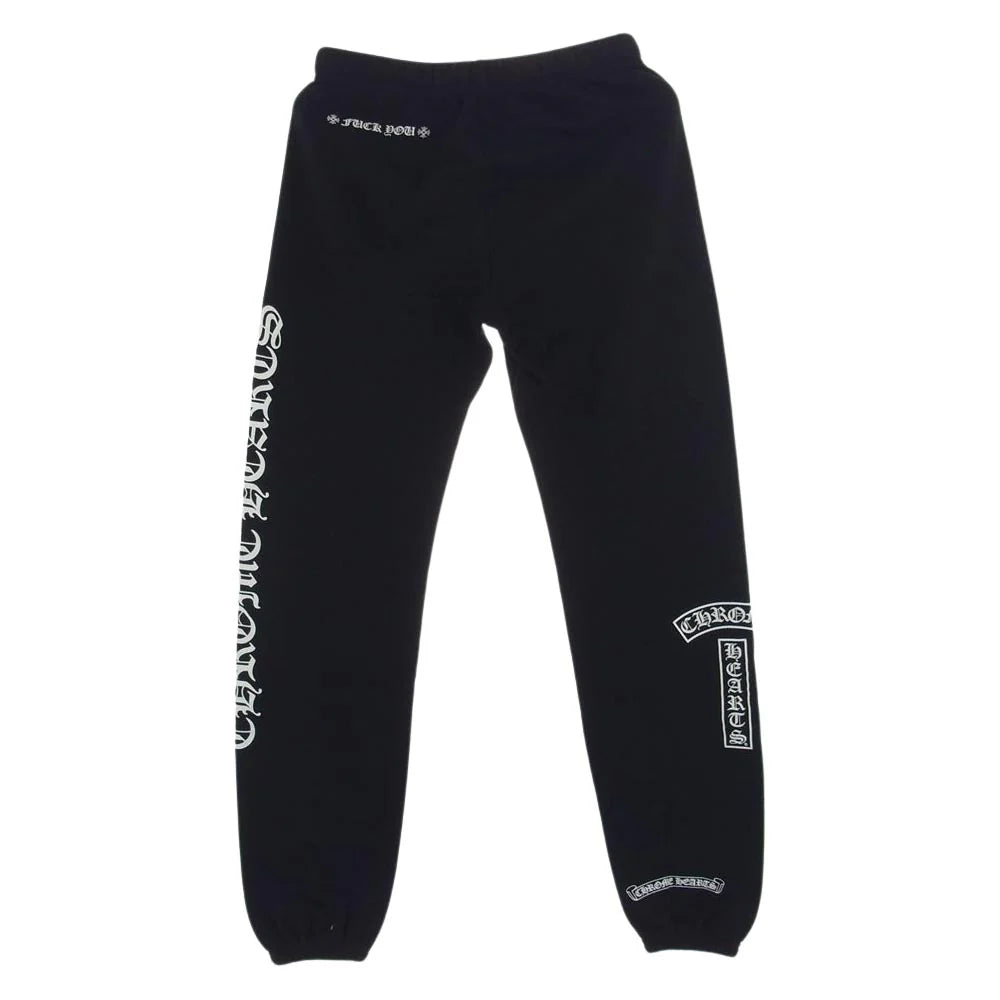 Chrome Hearts F You T Bar Scroll Logo Sweatpants Black