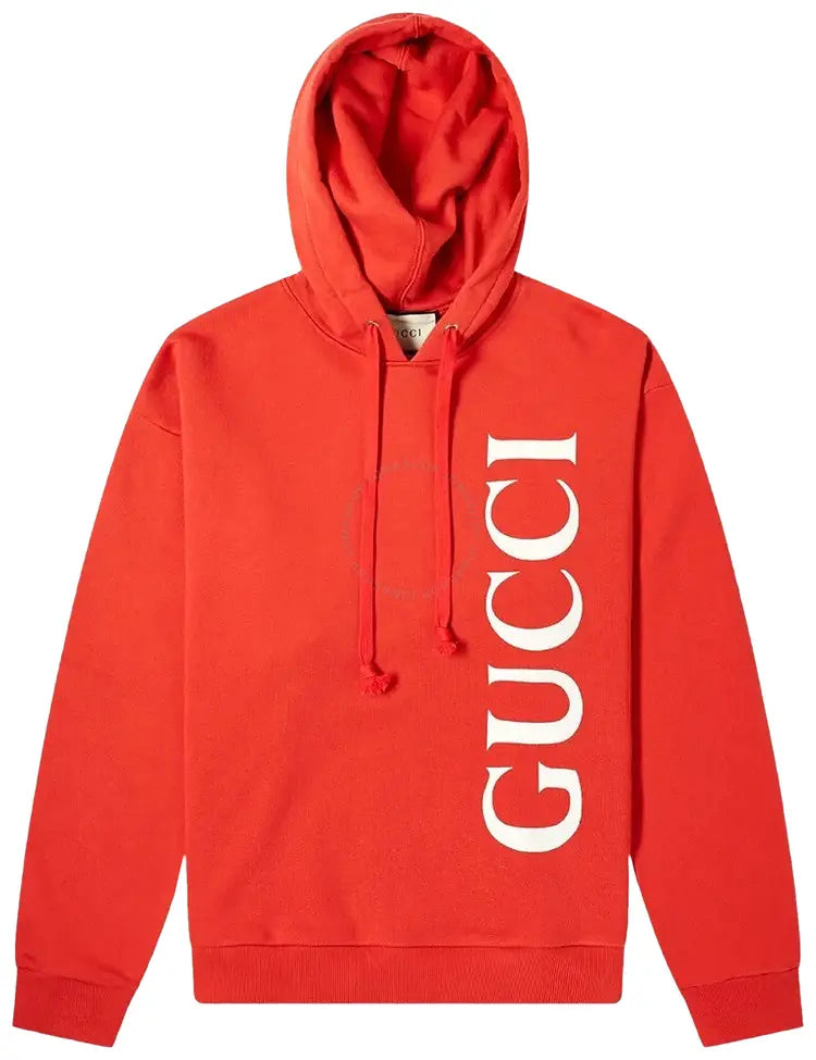 Gucci Large Logo Popover Hooded Sweatshirt Brick White