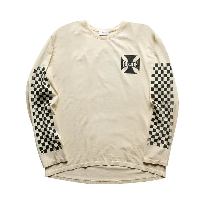Rhude Classic Checkers Long-Sleeve Tee White