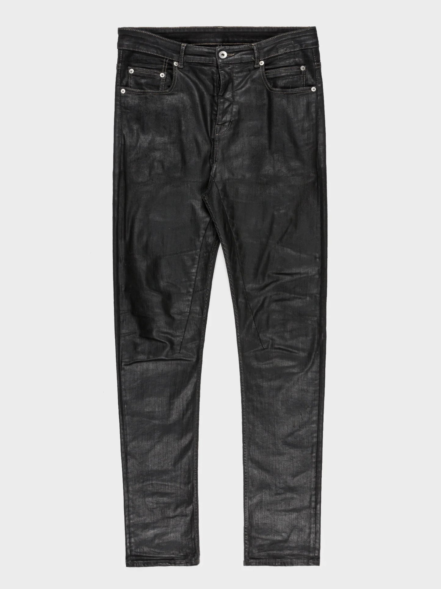 Rick Owens DRKSHDW Detroit Cut Waxed Jeans