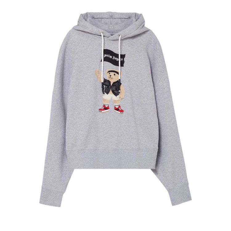 Palm Angels Pirate Bear Hoodie Grey