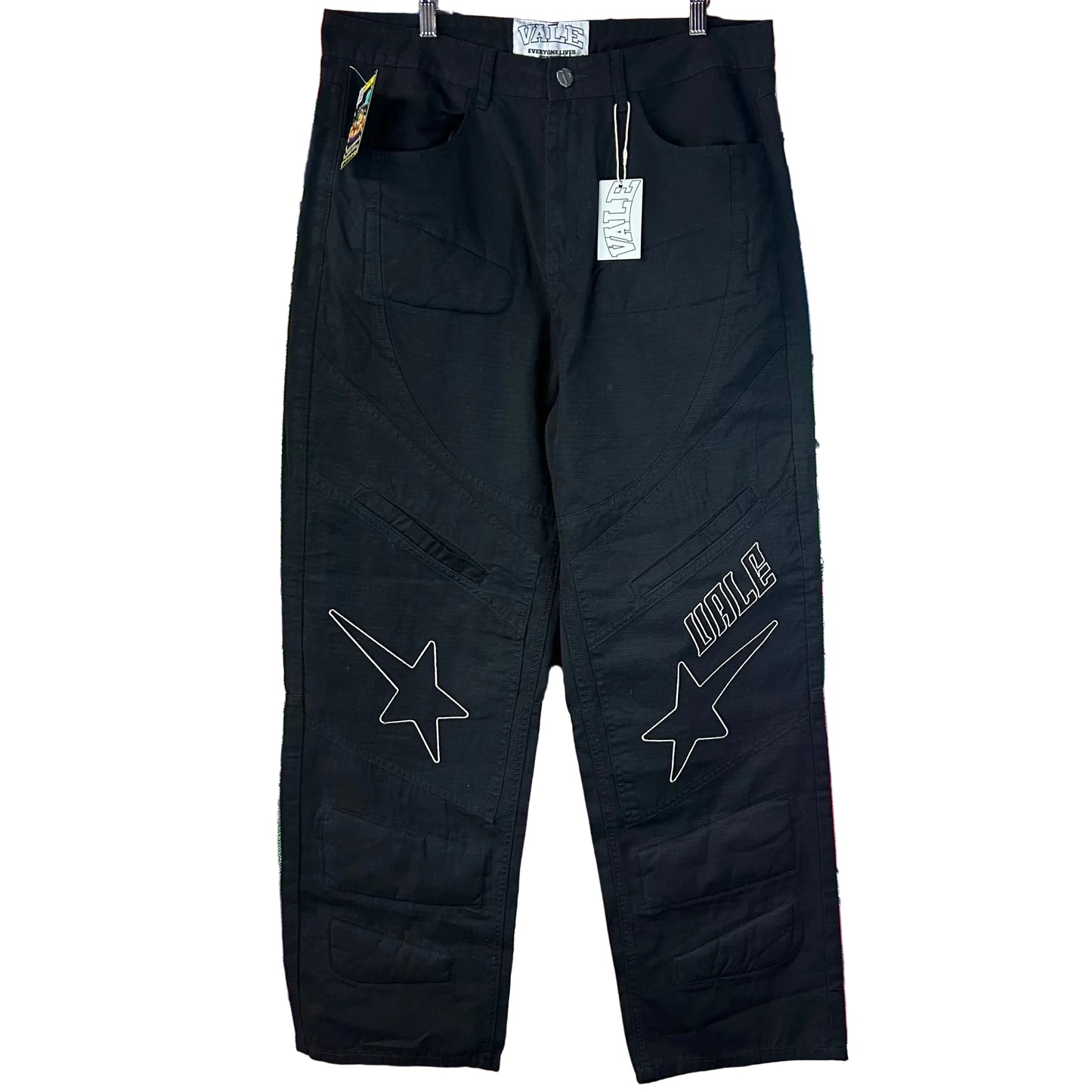 Vale Forever Baggy Star Cargo Pants Black