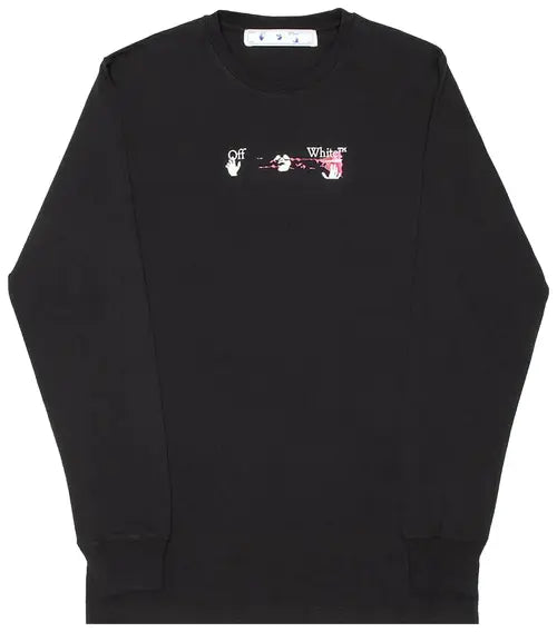 Off-White Acrylic Arrow Long Sleeve Tee Black Fuchsia