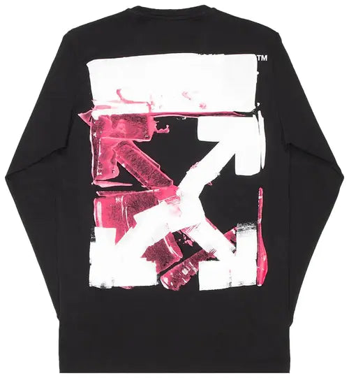 Off-White Acrylic Arrow Long Sleeve Tee Black Fuchsia