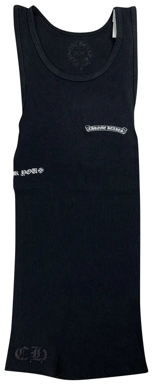 Chrome Hearts Scroll Logo Tank Top Black