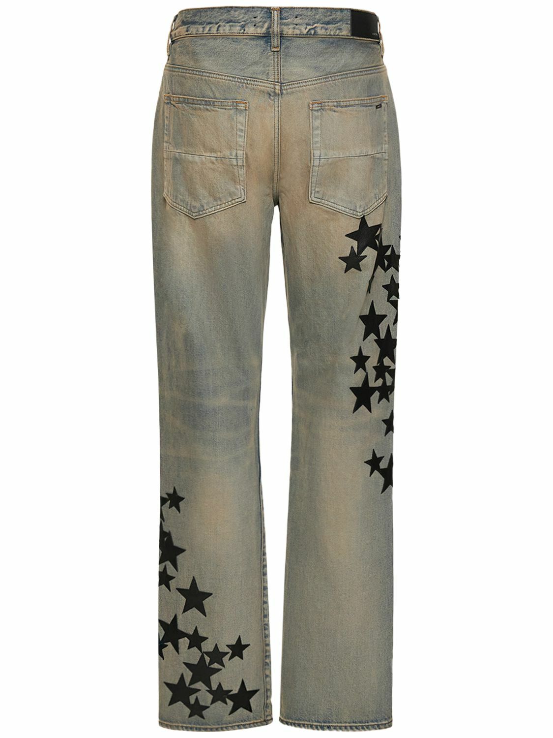 AMIRI Leather Star Straight Jeans Clay/Indigo