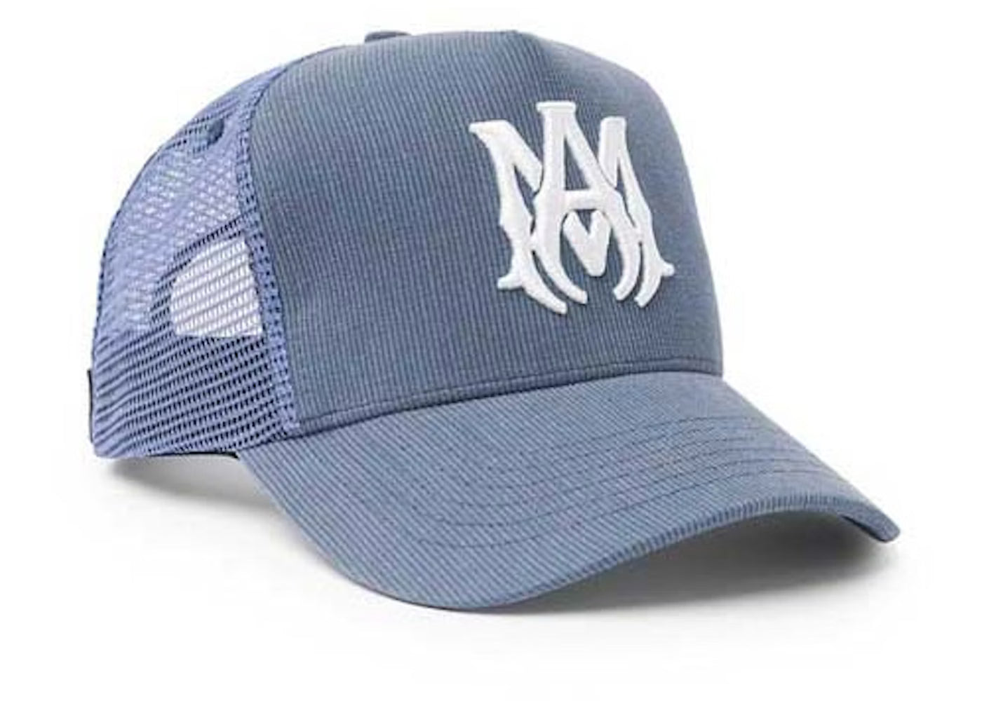 AMIRI MA Logo Trucker Cap Pond Blue White