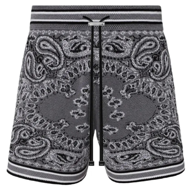 AMIRI Bandana Crochet Basketball Shorts Grey