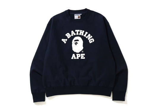 BAPE Relaxed Classic College Crewneck Navy