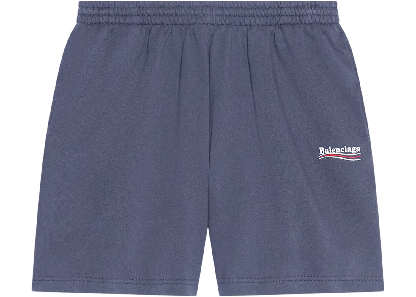 Balenciaga Political Campaign Large Fit Sweat Shorts Dark Grey White