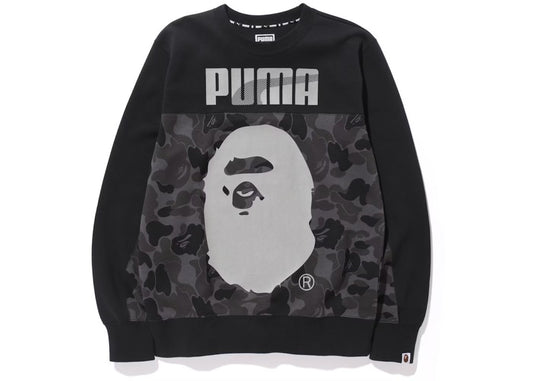 BAPE X Puma ABC Camo Crewneck Sweatshirt Black