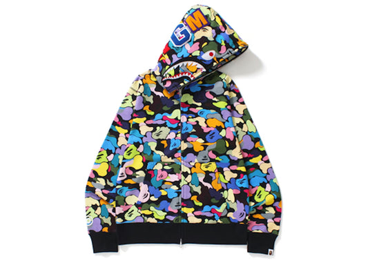BAPE Multi Camo Shark Full Zip Hoodie SS23