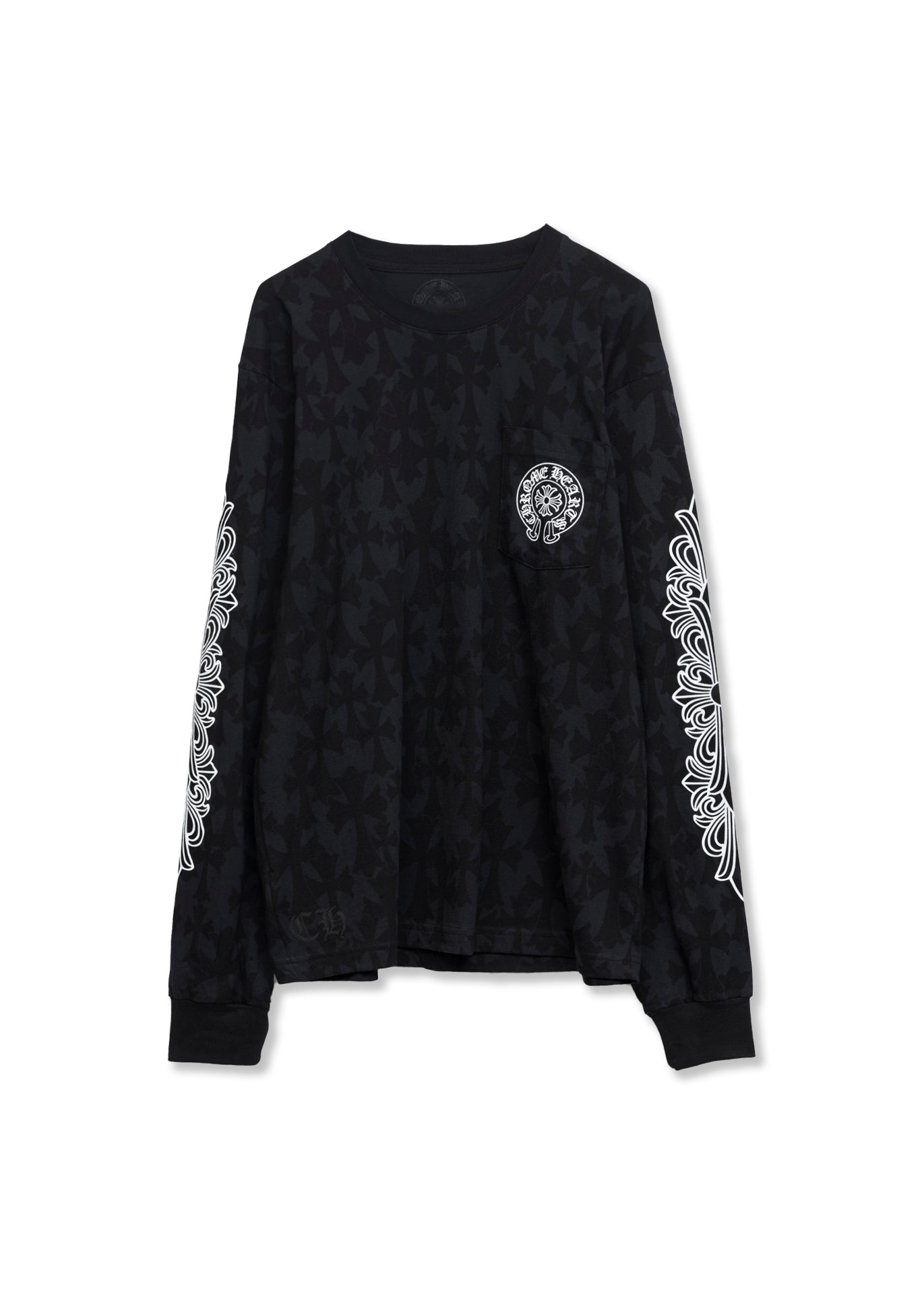 Chrome Hearts Cemetary Cross Monogram Long Sleeve T-Shirt Black