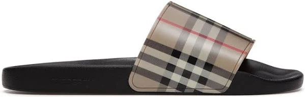 Burberry Furley Check Slides Archive Beige