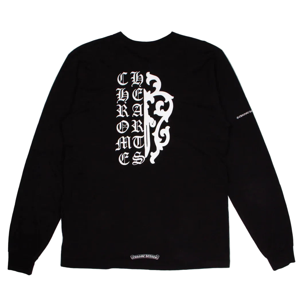 Chrome Hearts Split Script Dagger Long Sleeve T-Shirt Black
