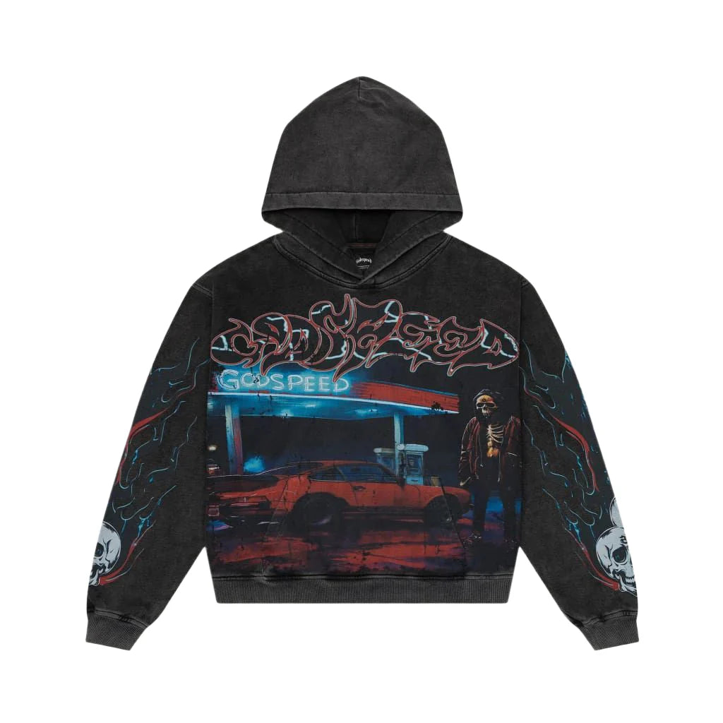 Godspeed Pitstop Grey Washed Hoodie