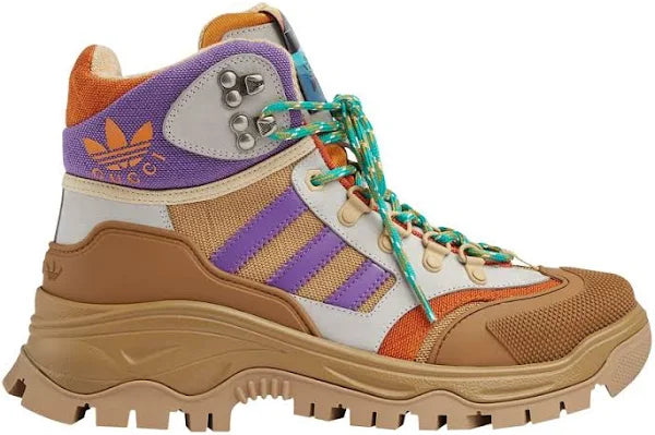 Gucci x Adidas Laced Up Boots Brown Purple (W)