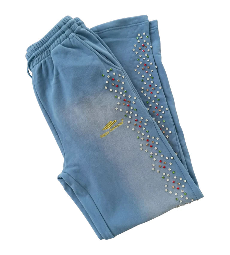 Happy Memories Don't Die HMDD Crystal Sweatpants Blue