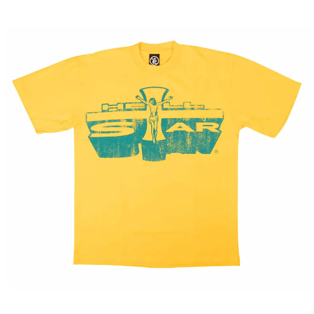 Hellstar Jesus Emblem Tee Yellow Green