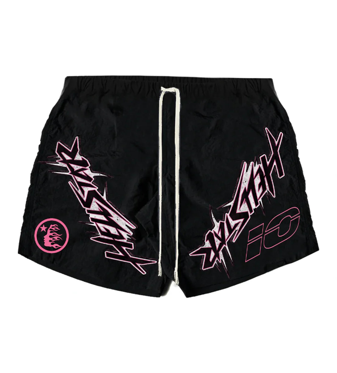 Hellstar Waxed Nylon Athletic Shorts Black