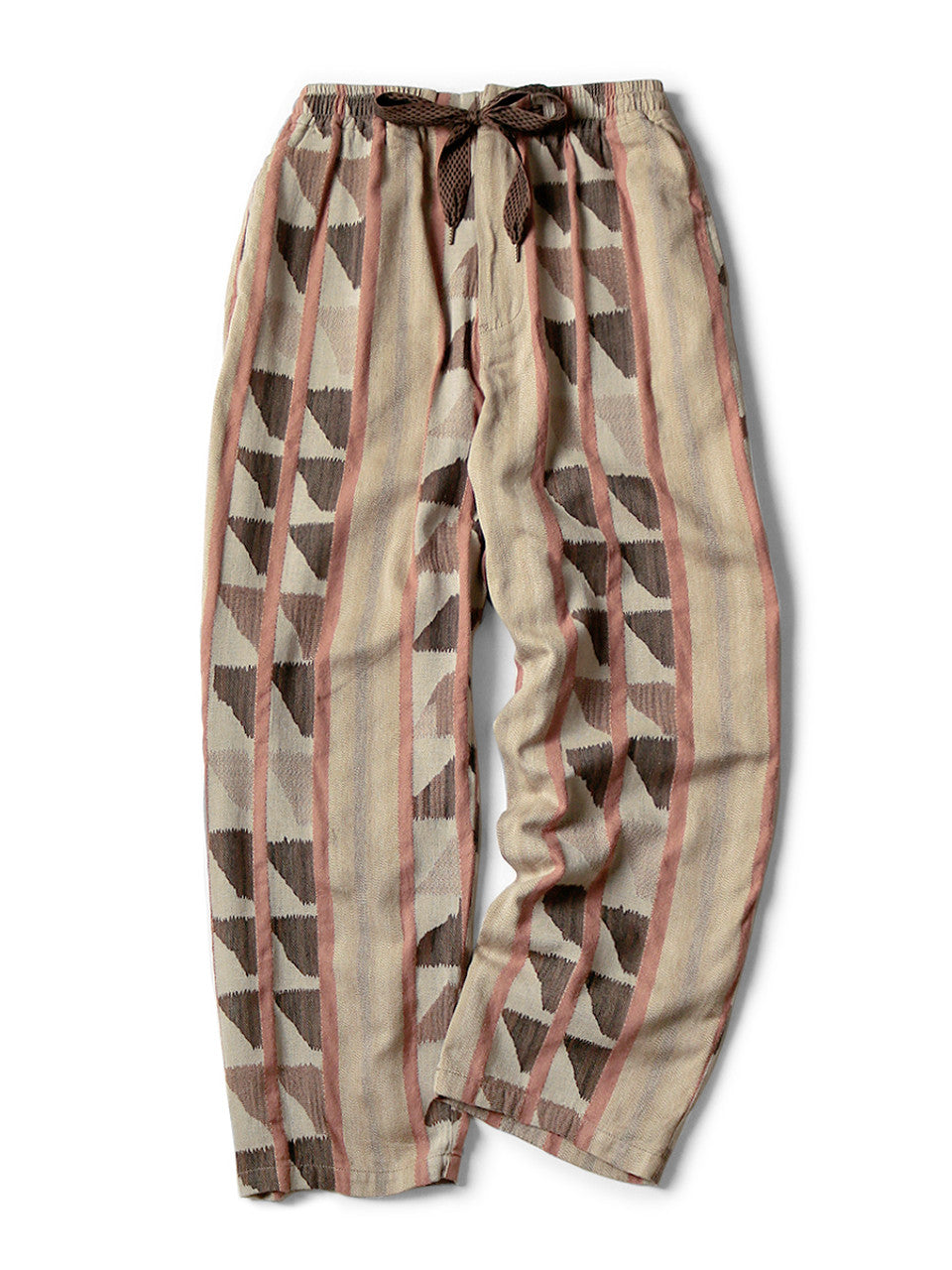 Kapital Cotton Pueblo Stripe Easy Pants Pink Beige
