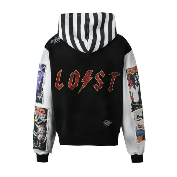 Lost Intricacy Rockstar Scrapbook Multi Color Zip-Up Hoodie