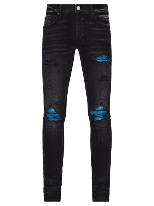 Amiri MX1 Cracked Paint Aged Black Blue