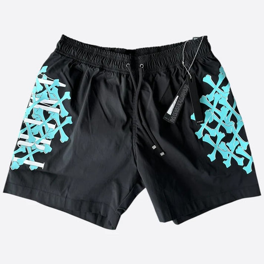 Amiri Bones Swimshorts Black Blue